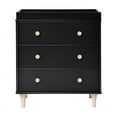 thumbnail image 2 of Babyletto Lolly 3 Drawer Changer Dresser in Black and Washed Natural, 2 of 6