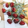 thumbnail image 5 of Artificial Vintage Silk Rose Flower Bouquet Fake Roses Long Stem Artificial Roses for Home Kitchen Wendding Decorations, 5 of 5