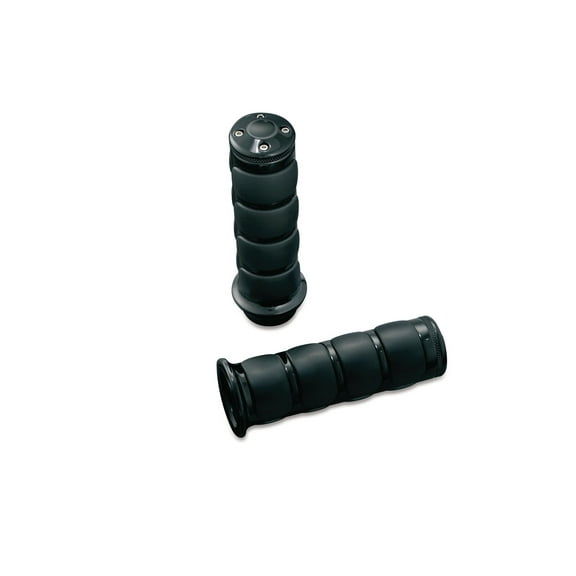 Kuryakyn 6345 Premium ISO Handlebar Grips for Throttle and Clutch: Kawasaki, Suzuki, Victory & Yamaha Motorcycles, Gloss Black, 1 Pair