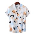 thumbnail image 2 of IROINNID Men's Short Sleeve Valentine's Day Cute Printed Blouse With Pocket, 2 of 5