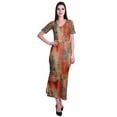 thumbnail image 4 of Moomaya Long Bodycon Maxi Dress For Womens Short&nbsp;Sleeve V neck Printed Jersey T-shirt Dress, 4 of 6