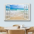 thumbnail image 3 of wall26 Canvas Print Wall Art Window View of Sea Waves on The Beach Nature Wilderness Photography Realism Rustic Landscape Colorful Vibrant for Living Room, Bedroom, Office - 16"x24", 3 of 5