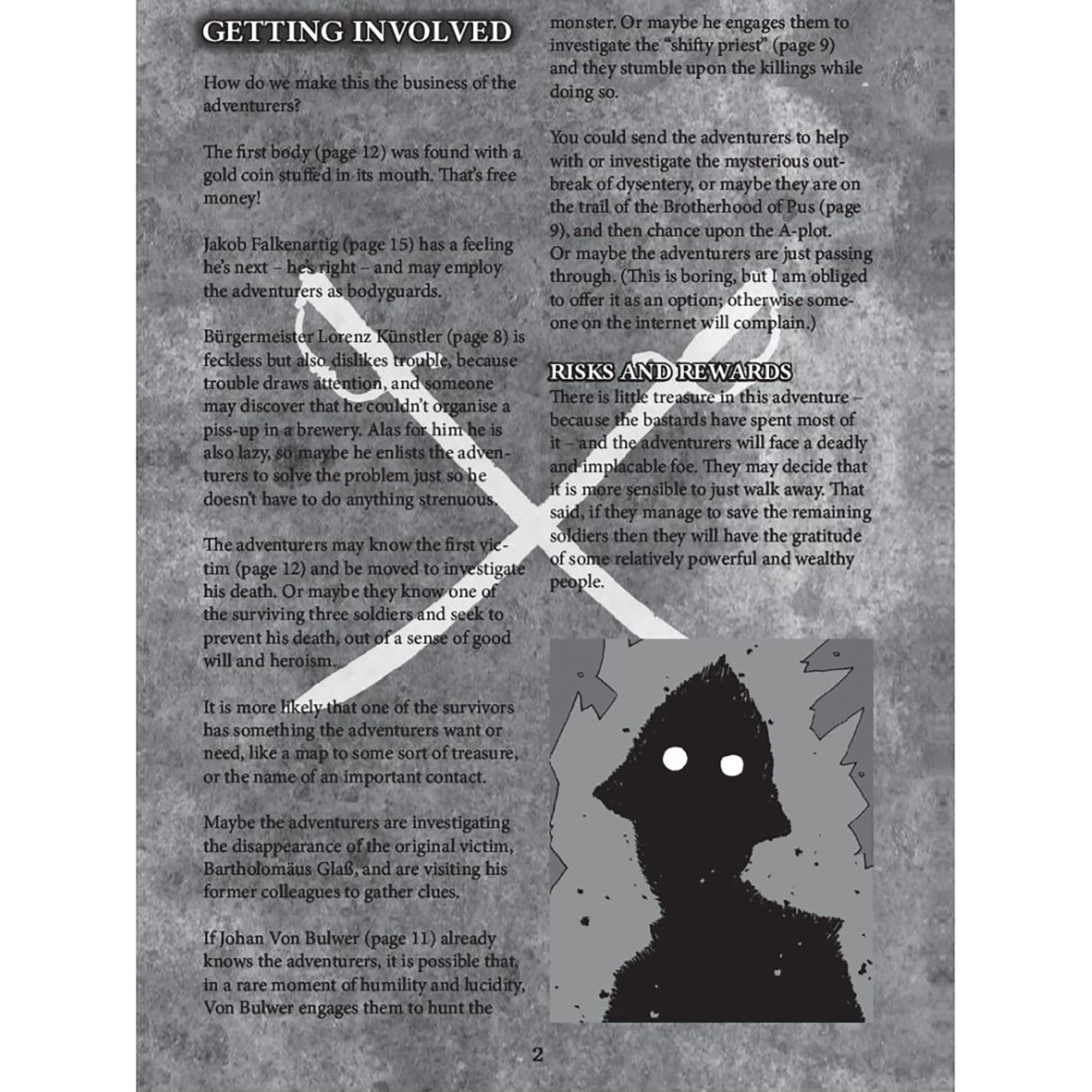 The Curious Conundrum of the Conflagrated Condottiero - RPG Booklet, 24 Page Black & White A5-Sized Booklet, Lamentations Of The Flame Princess, Roleplaying Game