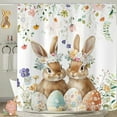 thumbnail image 4 of Hometravel Easter Themed Bathroom Shower Curtain, Fabric Linen Curtain with 12 Hooks, No Drill Easy Installation Curtain for Bathroom, Holiday Decor for Tub and Shower Area, 4 of 6