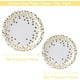 thumbnail image 2 of Zhuge Platos de papel desechables redondos para todas las ocasiones - Paquete de 100 - Platos para la cena de 50 x 9" y 50 x 7", lunares dorados, suministros para fiestas en blanco y dorado, 2 of 4
