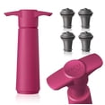 thumbnail image 1 of Bomba ahorradora de vino Vacu Vin azul con tapón de vino al vacío, mantiene el vino fresco hasta 10 días, 1 bomba y 4 tapones, reutilizable, fabricada en los Países Bajos, 1 of 7
