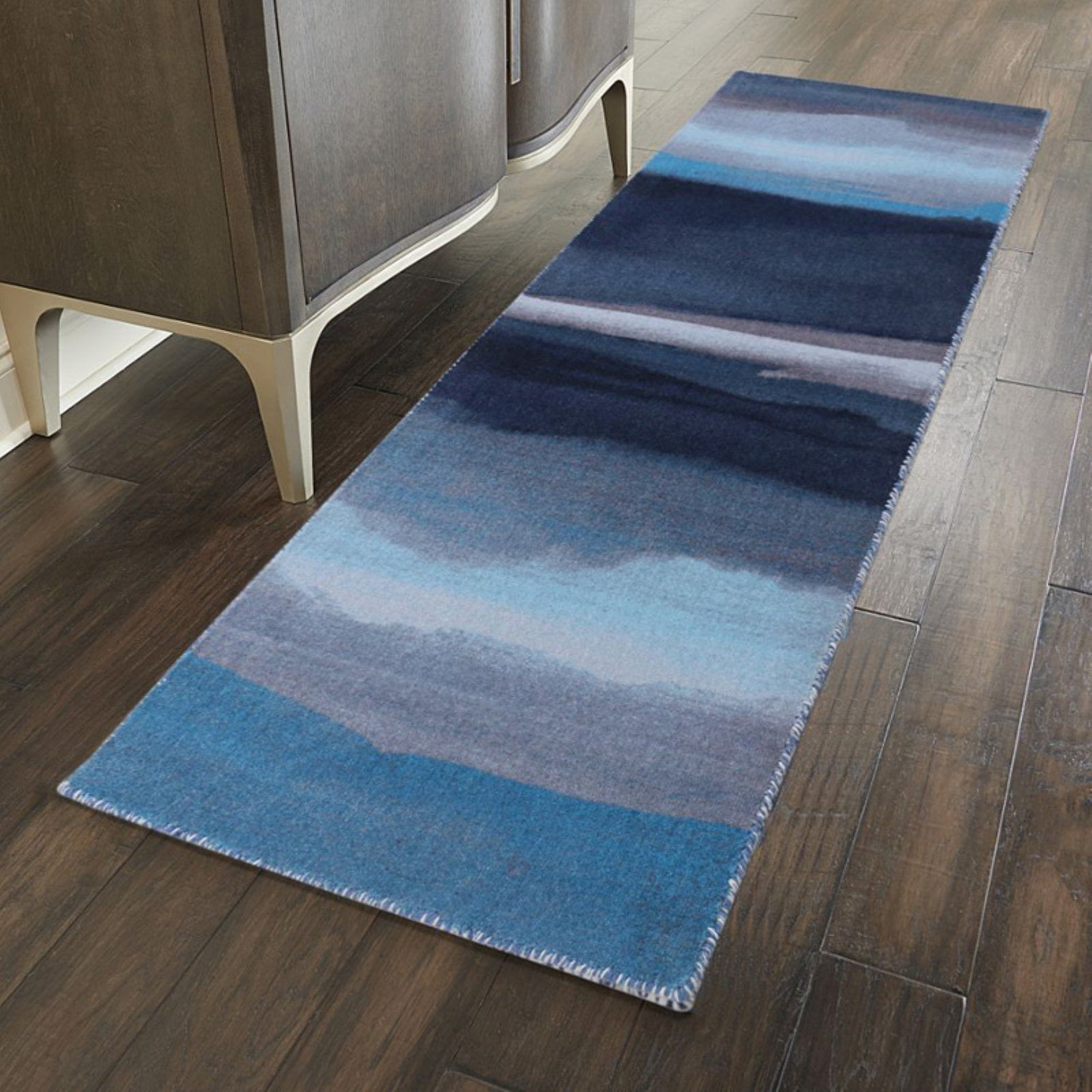 RugSmith Blue Canvas Contemporary Modern Runner Rug, 2' x 6'