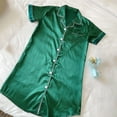 thumbnail image 5 of Tranfacy Women Summer Sleepshirt Solid Open Front Short Sleeve Dress Casual Indoor Loungewear, 5 of 5