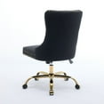 thumbnail image 6 of A&A Furniture Office Chair,Modern Velvet Upholstered Tufted Button Home Office Chair with Golden Metal Base,Adjustable Desk Chair Swivel Office Chair (Black), 6 of 19