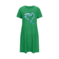 thumbnail image 5 of Sakmal Heart Moomoo Nightgowns Women Green Lightweight Short Sleepshirt Butterfly Print Short Sleeve Nightgowns for Women, 5 of 7