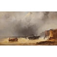 thumbnail image 3 of Josef Carl Berthold Püttner 14x10 Black Modern Framed Museum Art Print Titled - Steamship in Distress at Sea by a Rocky Coast, 3 of 5