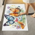 thumbnail image 2 of GZHJMY Toilet Mat U-Shaped Butterfly Flowers Soft and Absorbent Commode Contour Rug Plush Bathroom Rugs, Non-Slip, Machine Washable and Easier to Dry, 20x24 in Carpet Runner, 2 of 6