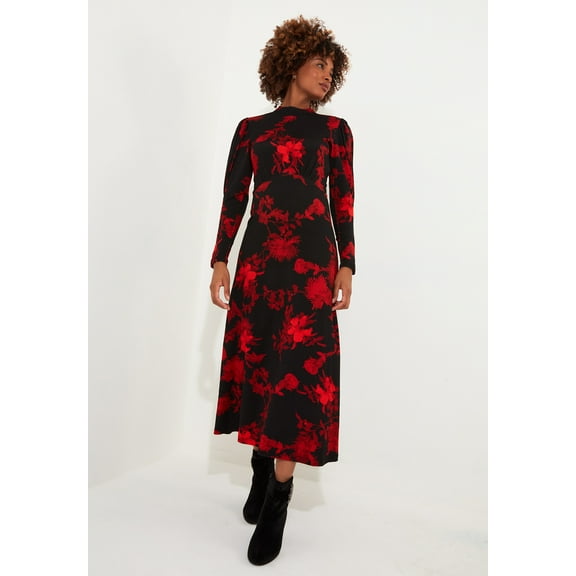 Joe Browns Women's Plus Size Stretch Knit Mockneck Maxi Dress