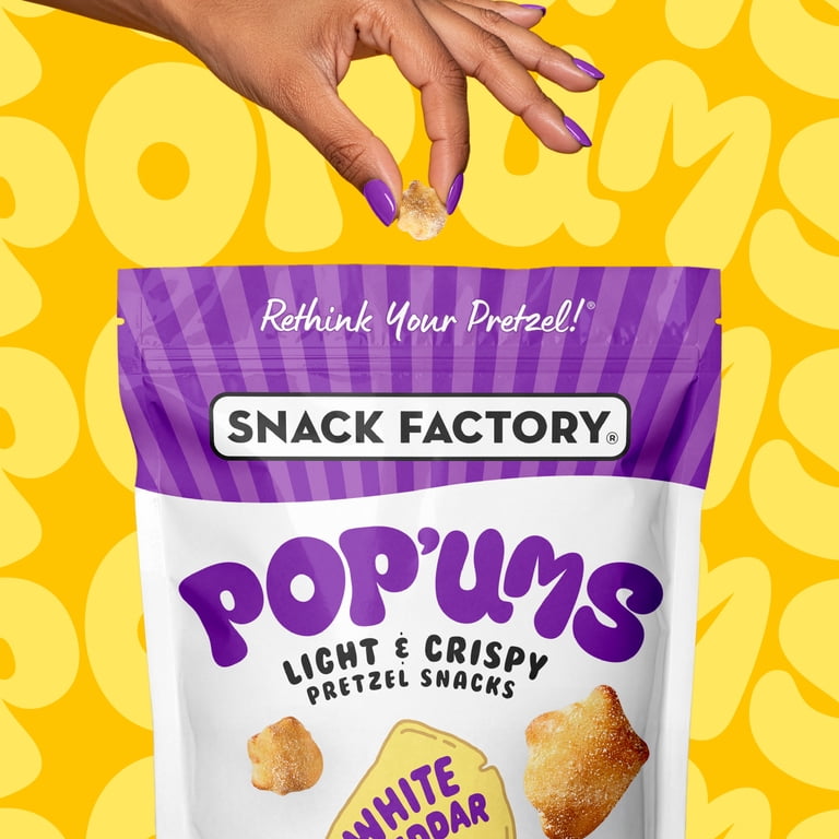 Snack Factory, Pop'ums White Cheddar Pretzel Snacks, 9 oz Bag
