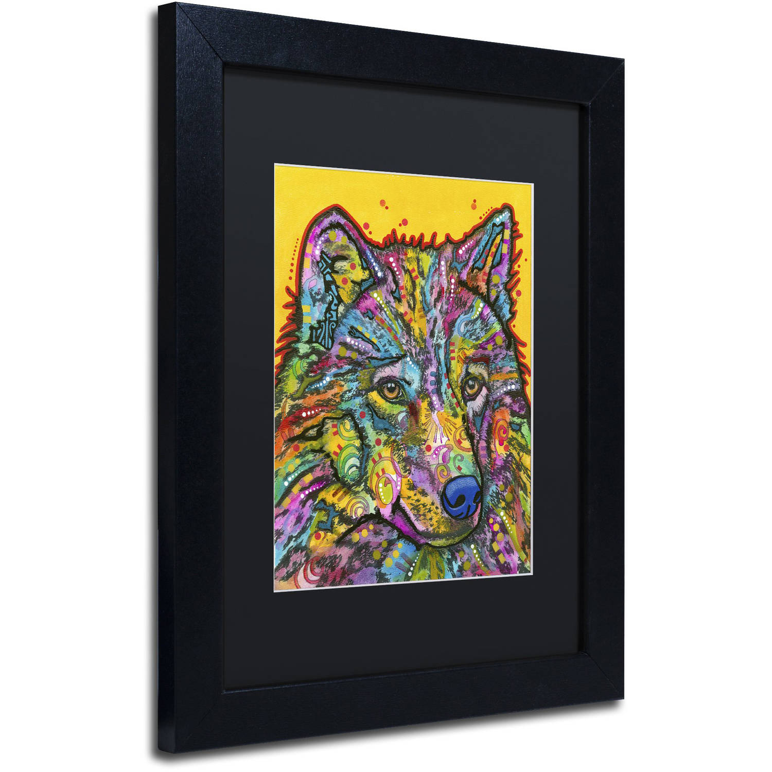 Trademark Fine Art "Wolf 2" Canvas Art by Dean Russo, Black Matte, Black Frame