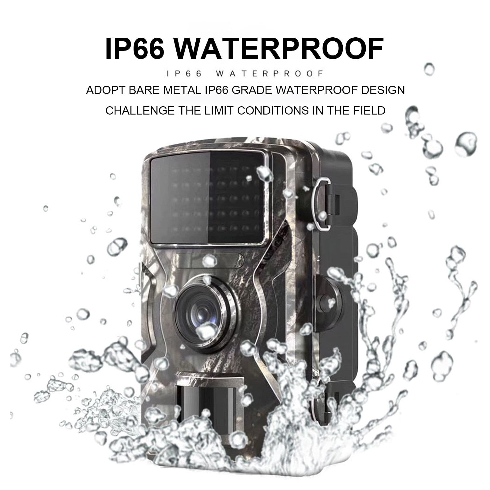 Outdoor Trail Camera 12MP 1080P for Wildlife Monitoring, PIR Infrared Night Vision Camera for Orchard Villa Fish Pond, IP66 Waterproof Hunting Scouting Device