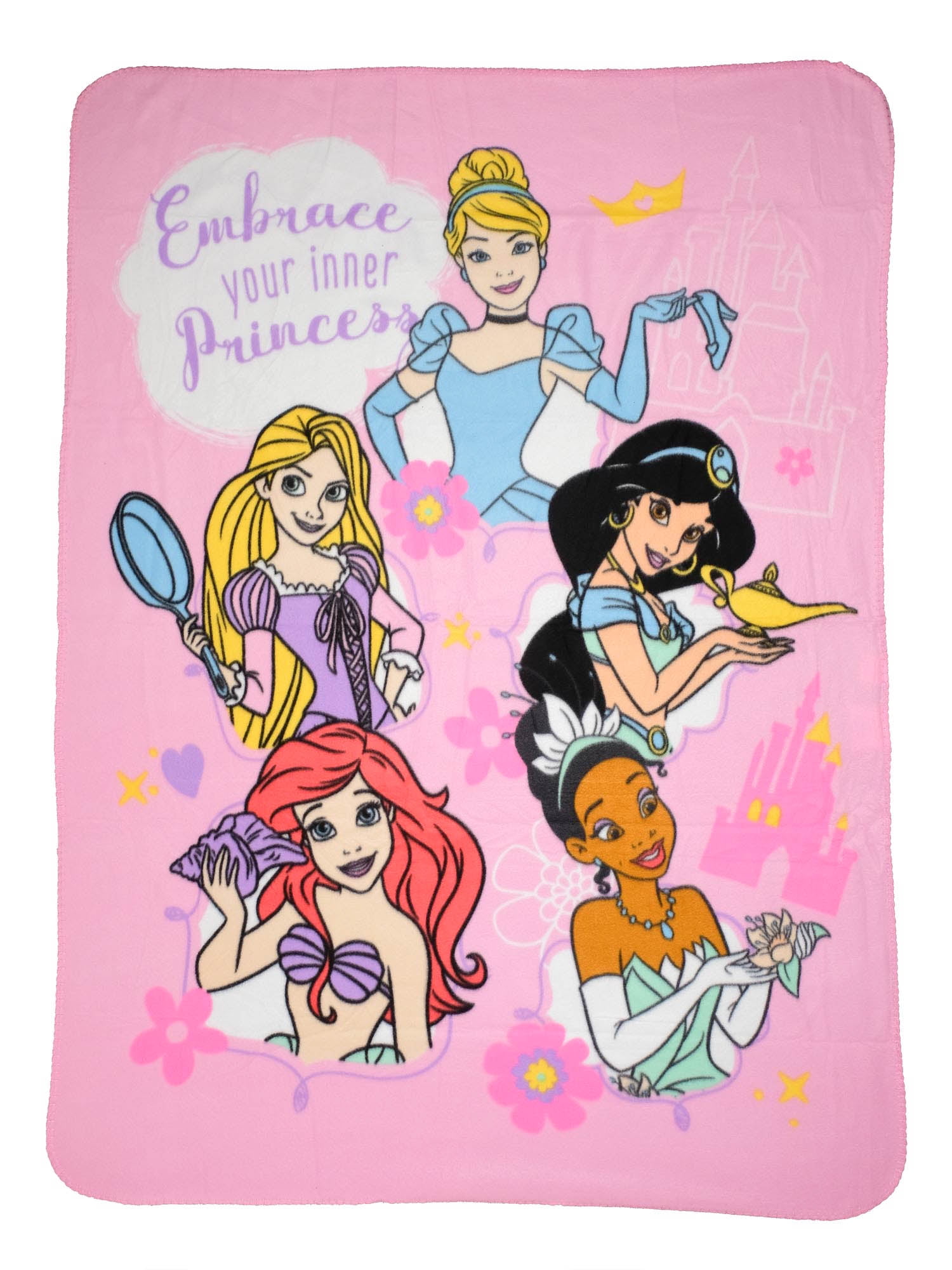 Photo 1 of Disney Princesses Girls Throw Blanket 45x60 Ariel Jasmine Tiana Rapunzel