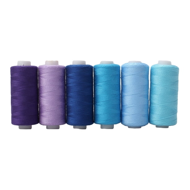Bearachild Juego de hilos laterales de bloqueo - Imprescindible para los entusiastas de la costura Hilo de hilo para herramienta de artesanía de De coser Línea azul de 6 colores