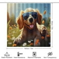 thumbnail image 2 of Happy Dog Bathroom Sets with Shower Curtain And Rugs, Incl with 12 Hooks，Toilet Lid Oval Rug, 2 of 7