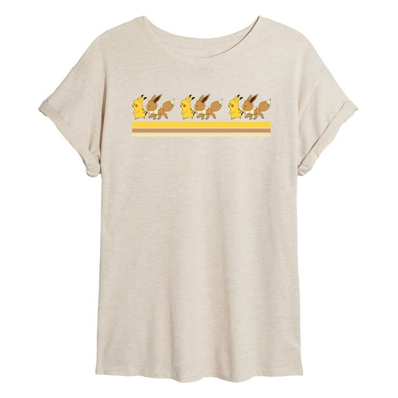 Pokémon - Pikachu Eevee Retro - Juniors Muscle T-Shirt