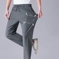thumbnail image 4 of Stretch Golf Pants for Men Quick Dry Inseam Cool Touch Straight Fit Suit Dress Pants Joggers Zip Pockets Big and Tall Size L-5XL Gray, 4 of 7