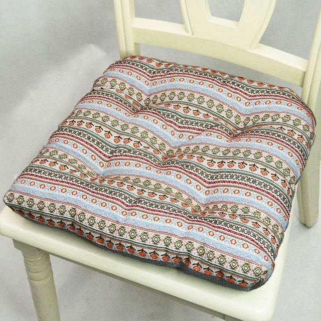 Nvzi Paquete de 4 cojines para silla de estilo europeo en forma de U, gruesos,acolchados, con lazos, lavables, estilo retro, para cocina, decoración del hogar, estilo C