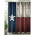 thumbnail image 2 of Retro Western Texas Stars Shower Curtain, Rustic Country Wood Bathroom Decor Curtains Set with Hooks, Waterproof Fabric Home Accessories， 66 X 72 Inch Long, 2 of 6