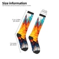 thumbnail image 2 of JUNZAN Colorful Paint Print Pattern Fun Novelty Knee Warmer High Socks, 2 of 6