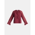 thumbnail image 5 of Time and Tru Women's Ruffle Blouse with Long Sleeves, Sizes XS-XXXL, 5 of 5