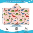 thumbnail image 2 of Pink Dinosaur and Rainbow Pattern Hooded Bath Towel，60"x35" for Ages 3 To 12 Kids, Quick Dry Lightweight Soft Microfiber Hood Beach Towel Cover Up for Kids, 2 of 7