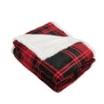 thumbnail image 7 of Sherpa Throw Blanket, Super Soft Fleece Plush Sofa Couch Blanket, TV Bed Blanket, Comfy Cozy Fluffy Warm, Christmas Theme Throws, Holiday Gift, Red Buffalo, 50"" X 60""., 7 of 7