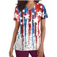 thumbnail image 2 of Kctiaxy Scrub Tops Summer Fashionable Print Graphic Scrub Tops Women Casual Short Sleeve Womens V Neck T Shirts with Double Pockets, 2 of 5