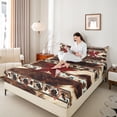 thumbnail image 4 of Castle Fairy Texas Stars 4pcs Bed Sheets for Teens Boys Girls,Animal Cow Print King Sheets,Bohemian Western Aztec Super Cozy Sheet Set,Microfiber Bedroom Decor, 4 of 7