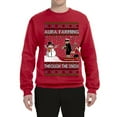 thumbnail image 2 of Wild Bobby Aura Farming Through The Snow Meme Unisex Sweater | Holiday Crewneck Sweatshirt, 2 of 5
