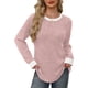 thumbnail image 3 of Camisas de Larga para Mujer, Suéteres, Conjuntos de Otoño, Bloques de Color, Ropa de Invierno, Elegantes, Informales, Suaves. Rosa L, 3 of 7