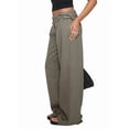thumbnail image 3 of Low Rise Baggy Pants for Women Adjustable Waisted Wide Leg Boyfriend Pants Vintage Straight Loose Trousers Dark Gray S, 3 of 9