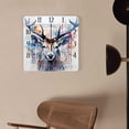 thumbnail image 4 of 10 Inch Wall Clock Battery Operated Silent Clock Decorative for Office, Kitchen, Outdoor, Living Room，Deer Head Illustration Watercolors Drawing, 4 of 4