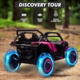 thumbnail image 6 of 24V 2-Seater Ride-On UTV for Kids, 4WD Electric Off-Road Truck with Remote Control, LED Lights, Music, Battery Powered Ride-On Car for Boys & Girls, Hot Pink, 6 of 6