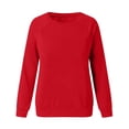 thumbnail image 4 of Chemises de Compression à Manches Longues pour Femmes Col Rond Uni Plus Sweat-Shirt Oversize Pulls Coupe Ample Hauts Légers à la Mode pour les Femmes de Grande Taille, 4 of 5