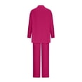 thumbnail image 4 of Besolor Womens 2 Piece Lounge Outfits Casual Long Sleeve Button down Shirt and Drawstring Pants Sets Tracksuit with Pockets, 4 of 5