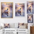thumbnail image 4 of Designart "Duck in Twilight by the Lake II" Animals Framed Wall Art - Traditional Blue Duck Bedroom Framed Canvas Wall Art, 4 of 6