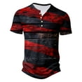 thumbnail image 4 of Savings Independence Day Shirts For Men，Summer Men's Henley Neck Short Sleeve Tee Button Down Shirts Usa Flag Star Stripe Tops Pullover Sweater Blouses Ultra Soft T-Shirts, 4 of 5