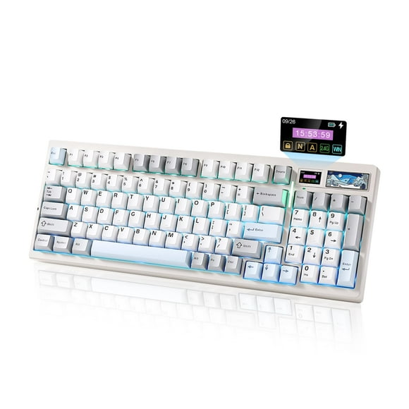 Teclado mecánico inalámbrico para juegos YUNZII IF99 con LCD BT/2.4G