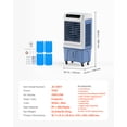 thumbnail image 3 of VEVOR Evaporative Air Cooler, 3100 CFM with 9 Gallon Water Tank Swamp Cooler, Portable Cooling Fan with Remote Control,12H Timer,4 Ice Boxes,3 Speeds, 3 of 9