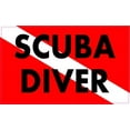 thumbnail image 4 of 5in x 3in Scuba Diver Down Flag Sticker, 4 of 4