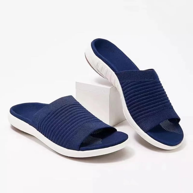 Novedad de verano, zapatillas tejidas voladoras, sandalias planas para mujer, sandalias y zapatillas para mujer Wmkox8yii nm4066