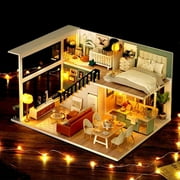 Dollhouse Miniature with Furniture DIY Wooden Dollhouse 1:12 Scale Creative Room - Without Dust