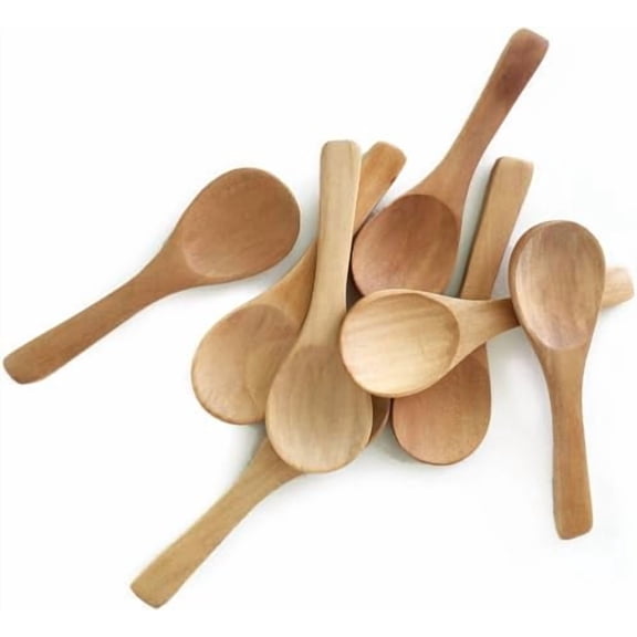20 Pack 3.5'' Mini Wooden Spoons, Tiny Teaspoon for Honey/Jars/Sugar/Spices, Reusable Kitchen Supplies, Coffee/Yogurt/Ice Cream Tools (Light Brown)$$Home Decor, Kitchen, & Other