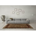 thumbnail image 3 of Ahgly Company Indoor Round Abstract Brown Modern Area Rugs, 5' Round, 3 of 4