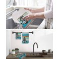 thumbnail image 5 of Nautical Anchor Kitchen Dish Towels for Drying Dishes Set of 3, Retro Blue Brown Wooden Boards Farmhouse Waffle Weave Microfiber Hand Tea Bathroom Towels Quick Dry & Absorbent Towel 15.7x23.6, 5 of 7